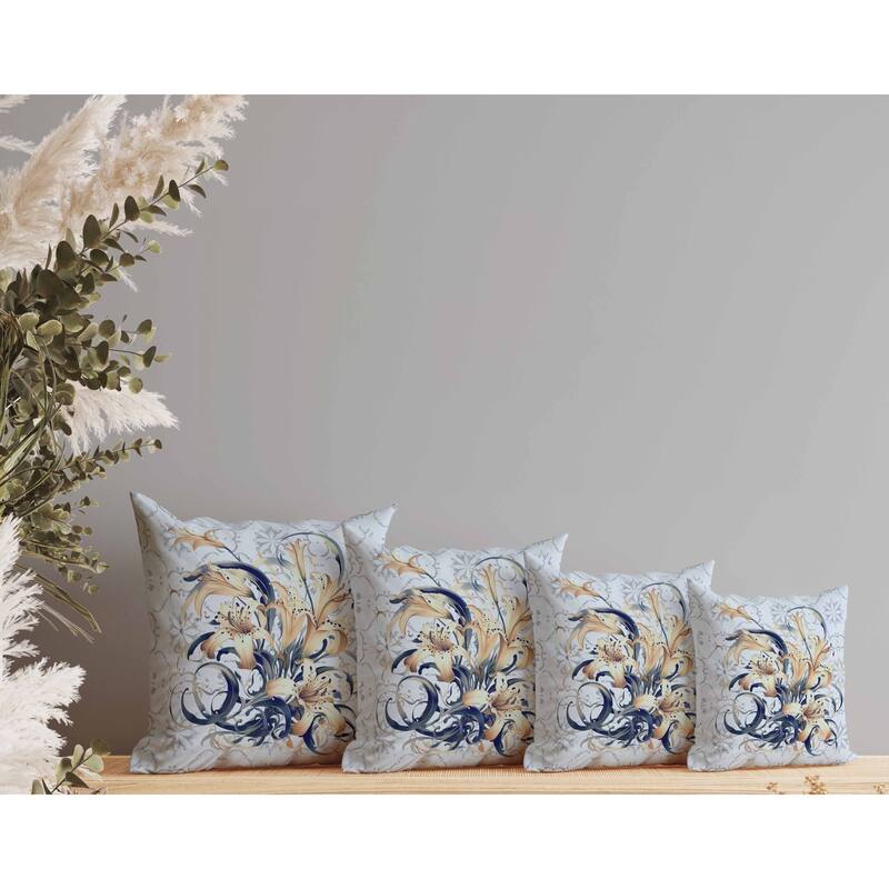 Lily Legends Faux Suede Reversible Throw Pillow Blue and Chestnut