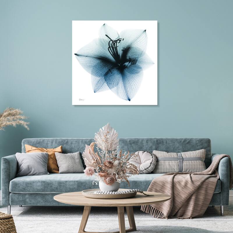 "Glacial Amaryllis" Frameless Free Floating Tempered Glass Panel Graphic Wall Art
