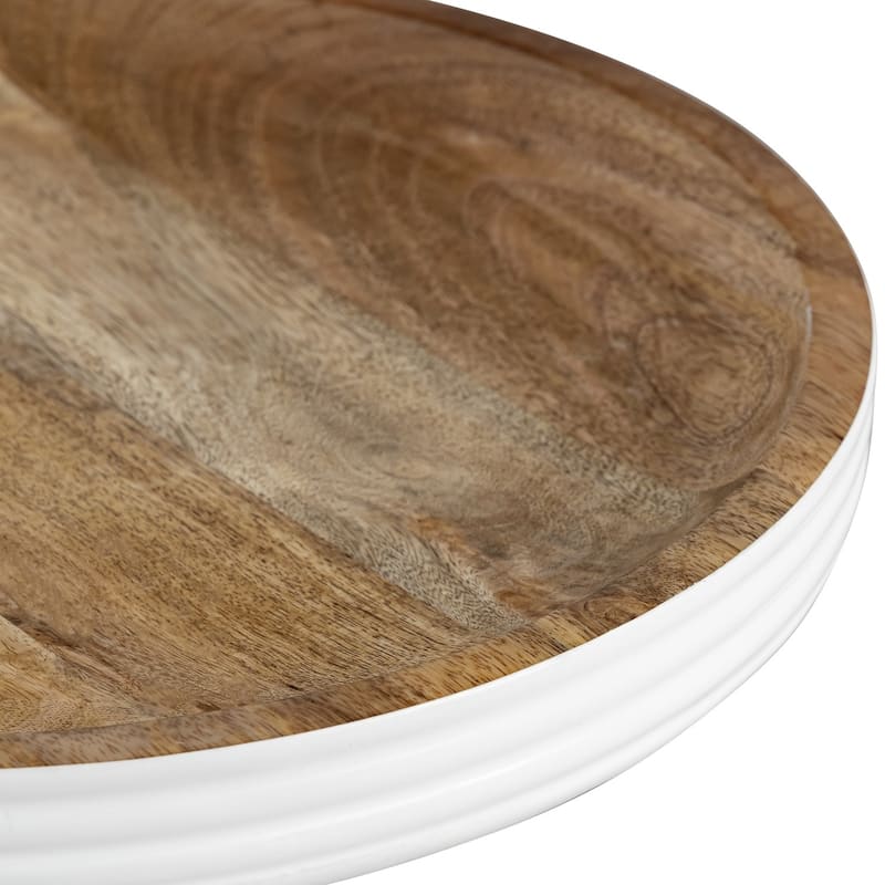 Mango Wood Round Platters Set Of 2