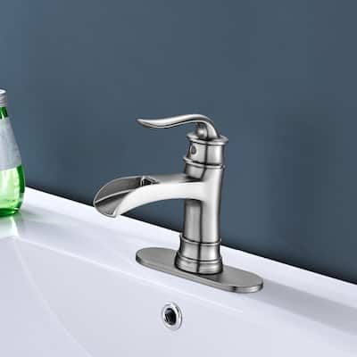 Topcraft Single Handle Waterfall Bathroom Faucet with Pop-Up Drainer