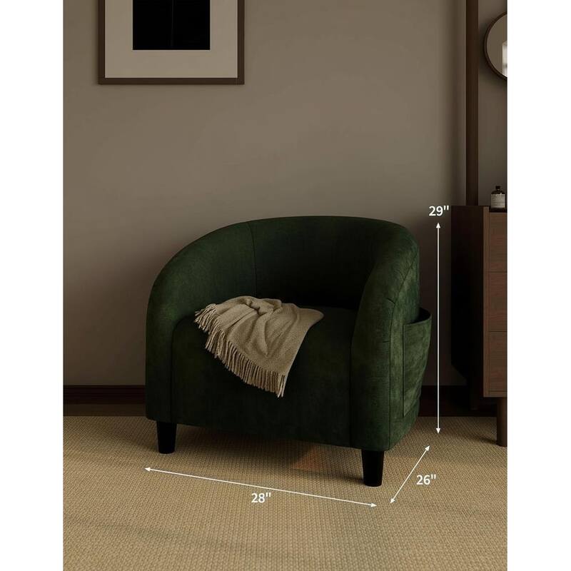 Boucle Fabric Barrel Chairs, with Soft Cushion