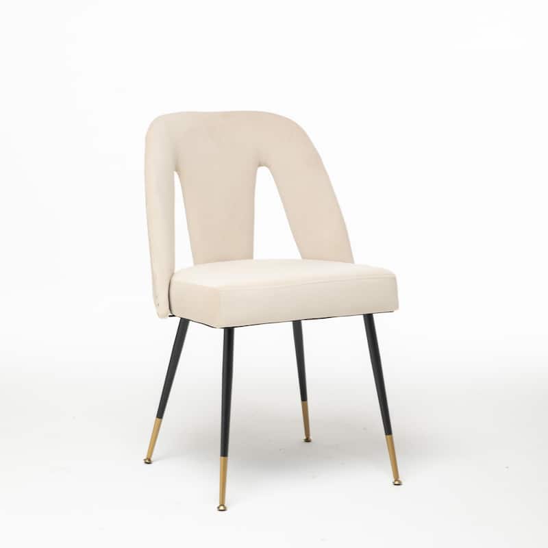 Velvet Upholstered Dining Chair with Nailheads