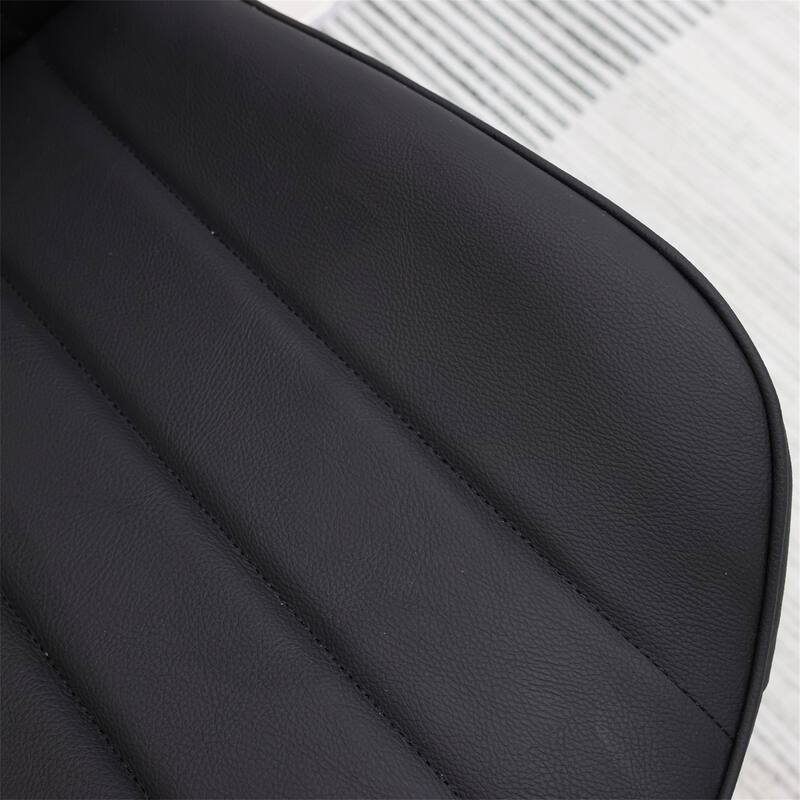 Set of 6 Armless Black PU Leather Dining Chairs