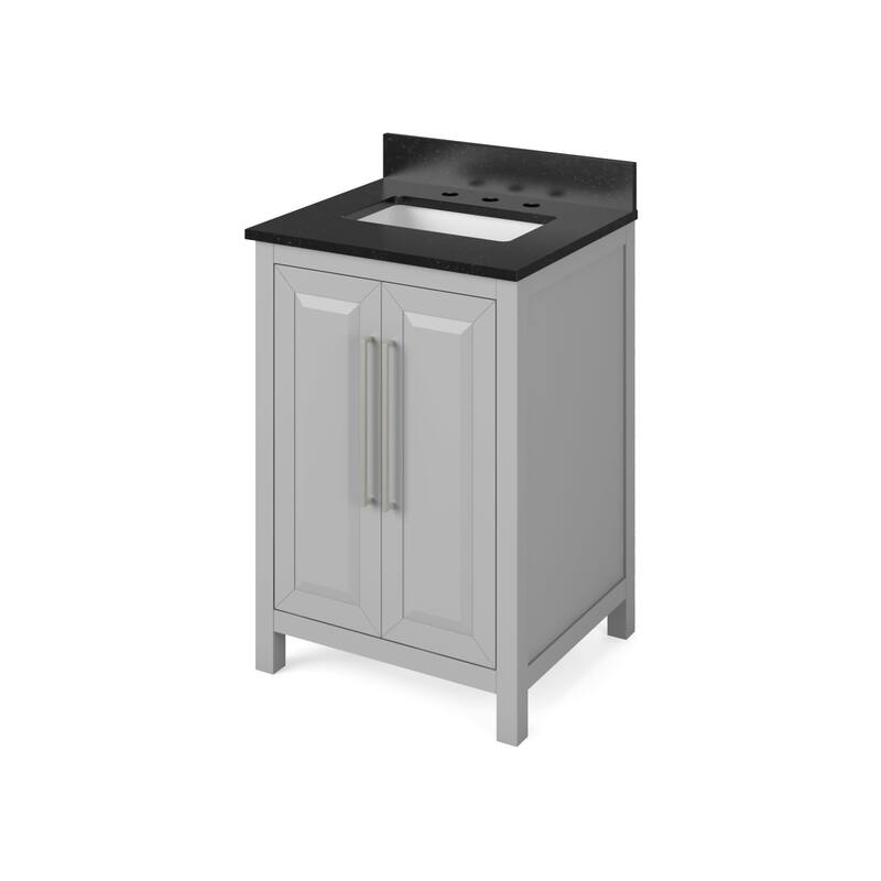 Jeffrey Alexander VKITCAD24R-GRANITE Cade 24" Free Standing Vanity Set - Grey / Black - Steel Finish