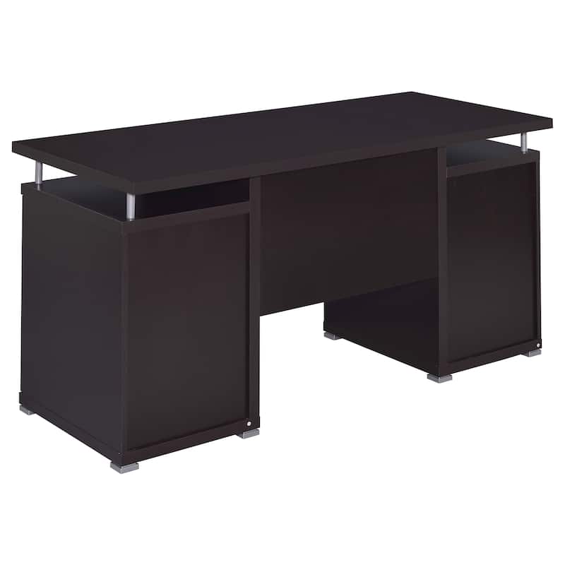 GDFStudio - Rochelle 2-Drawer Office Computer Desk with Storage Drawer, Door Cabinet