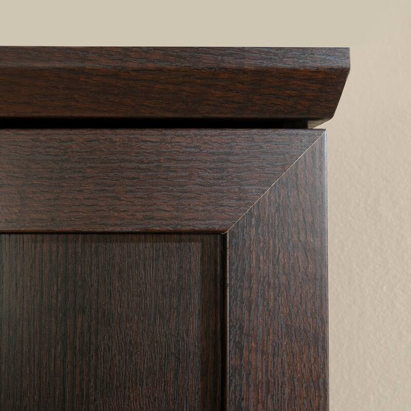 Engineered Wood Contemporary Corner Storage Cabinet with 5 Shelves, Brown - 20.79" W × 19.45" D × 71.42" H