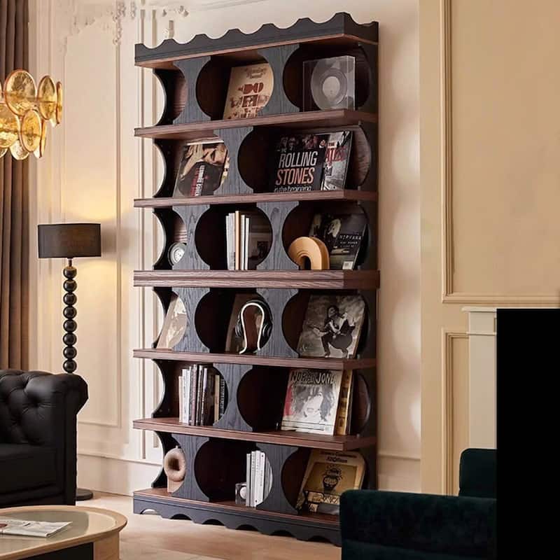 Modern 3-Tier Asymmetrical Bookshelf/Display Shelf - 31.5"x12.2"x 94”