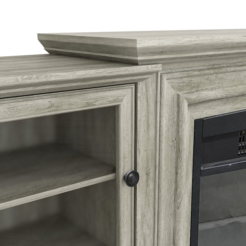 Farmhouse TV Stand with Fireplace - 70" Width -Fits up to 70" TV - 71"W x 30"H x 15.5"D