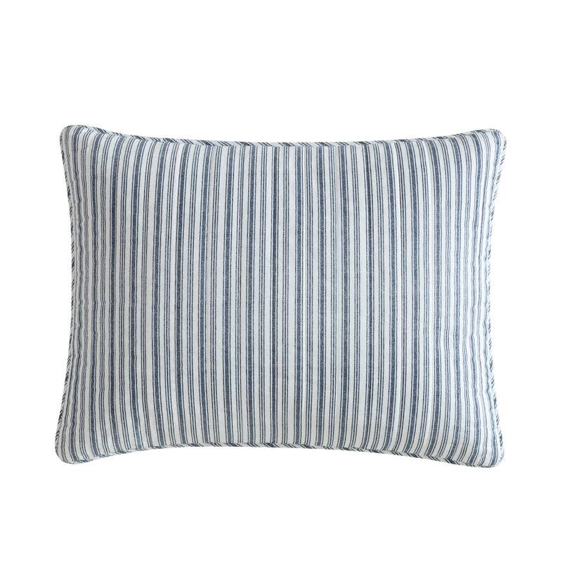 Nautica Coleridge Vertical Stripes Reversible Cotton Quilt (Blue, 3 Piece Set)