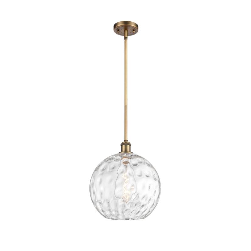 Innovations Lighting Athens Water Glass 1 Light 12" Mini Pendant - Brushed Brass