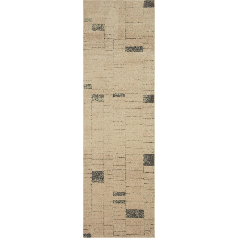 Alexander Home Bradford Mid Century Modern Area Rug - 2'-3" x 7'-6" Runner - Slate / Taupe - Runner/Rectangle