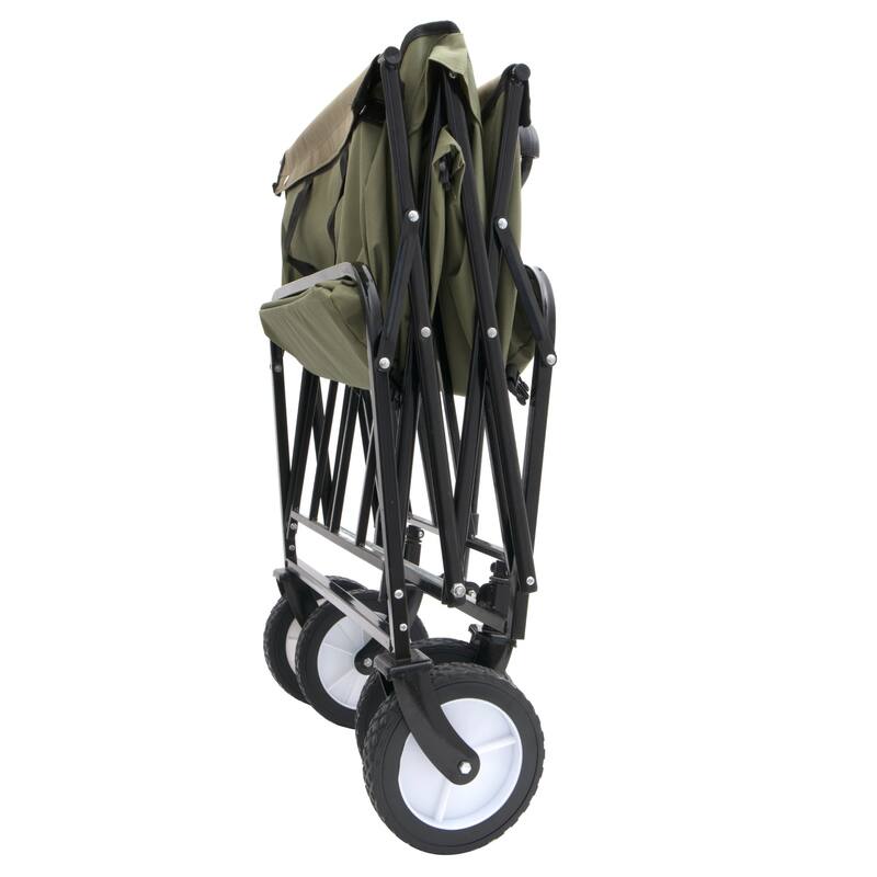 360 lb Collapsible Wagon Cart with Strapping System & 3-Pack Waterproof Liners
