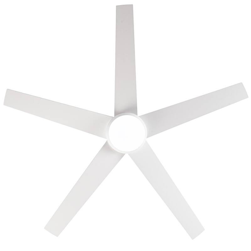 52-inch Modern Plywood 5-blade White Ceiling Fan with Light and Remote