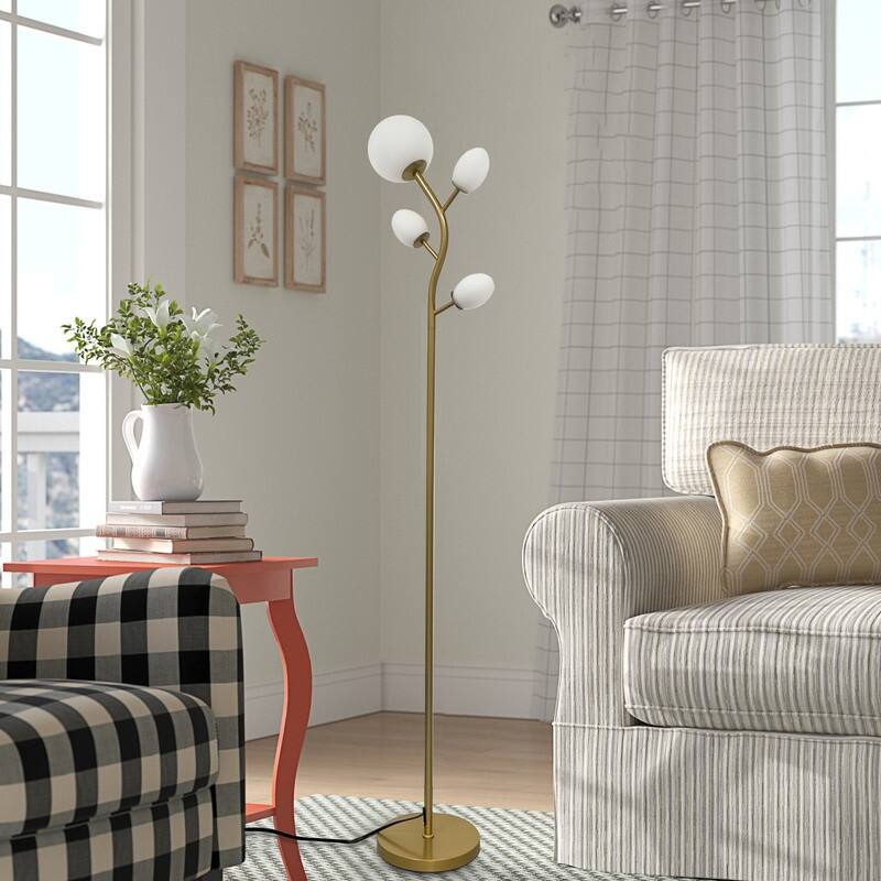 68'' 4-Light Tree Floor Lamp With LED Bulbs Included