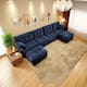 Option 4 Seater with 2 Ottoman Blue