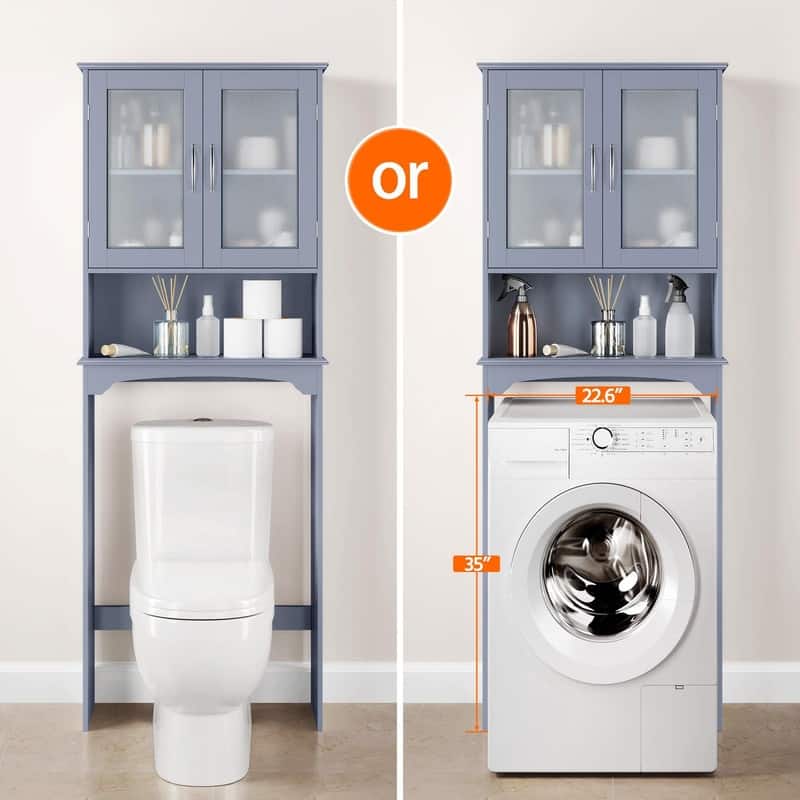 Over The Toilet Storage Cabinet - 9"D x 25"W x 66"H