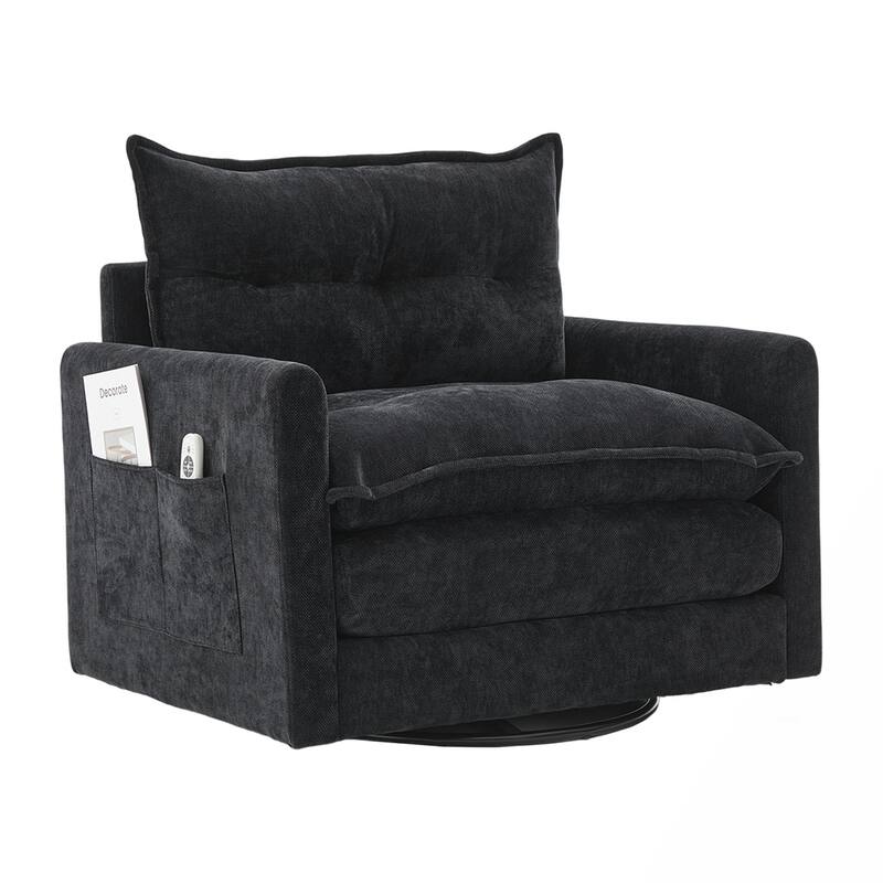 Chenille Swivel Accent ArmChair