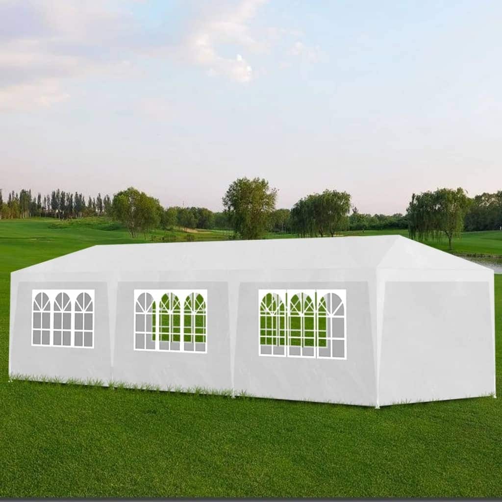 vidaXL  Outdoor Party Tent 10x30 White 8 Walls Canopy Gazebo Pavilion Cater