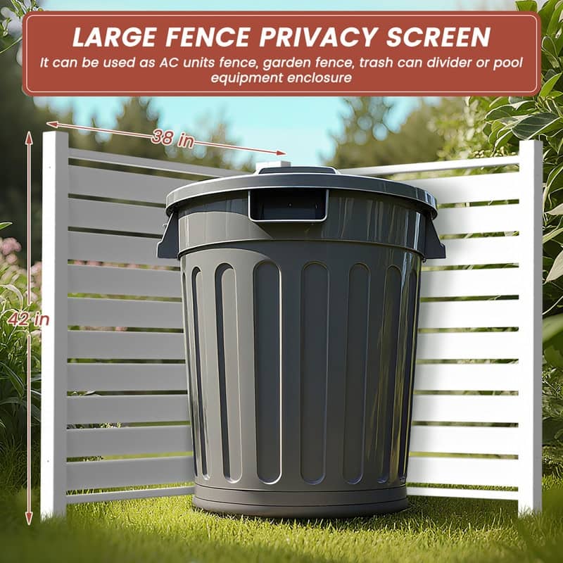 DoCred PVC Air Conditioner Fence, Enclosure w/Metal Ground Stakes