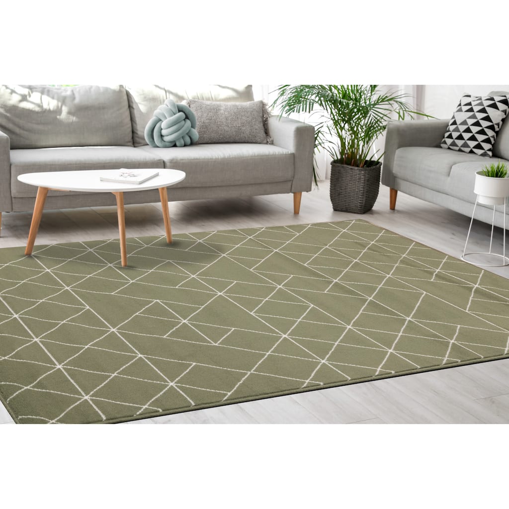 Florence Collection - Abstract Triangles Area Rug - 4'7" x 6'7"
