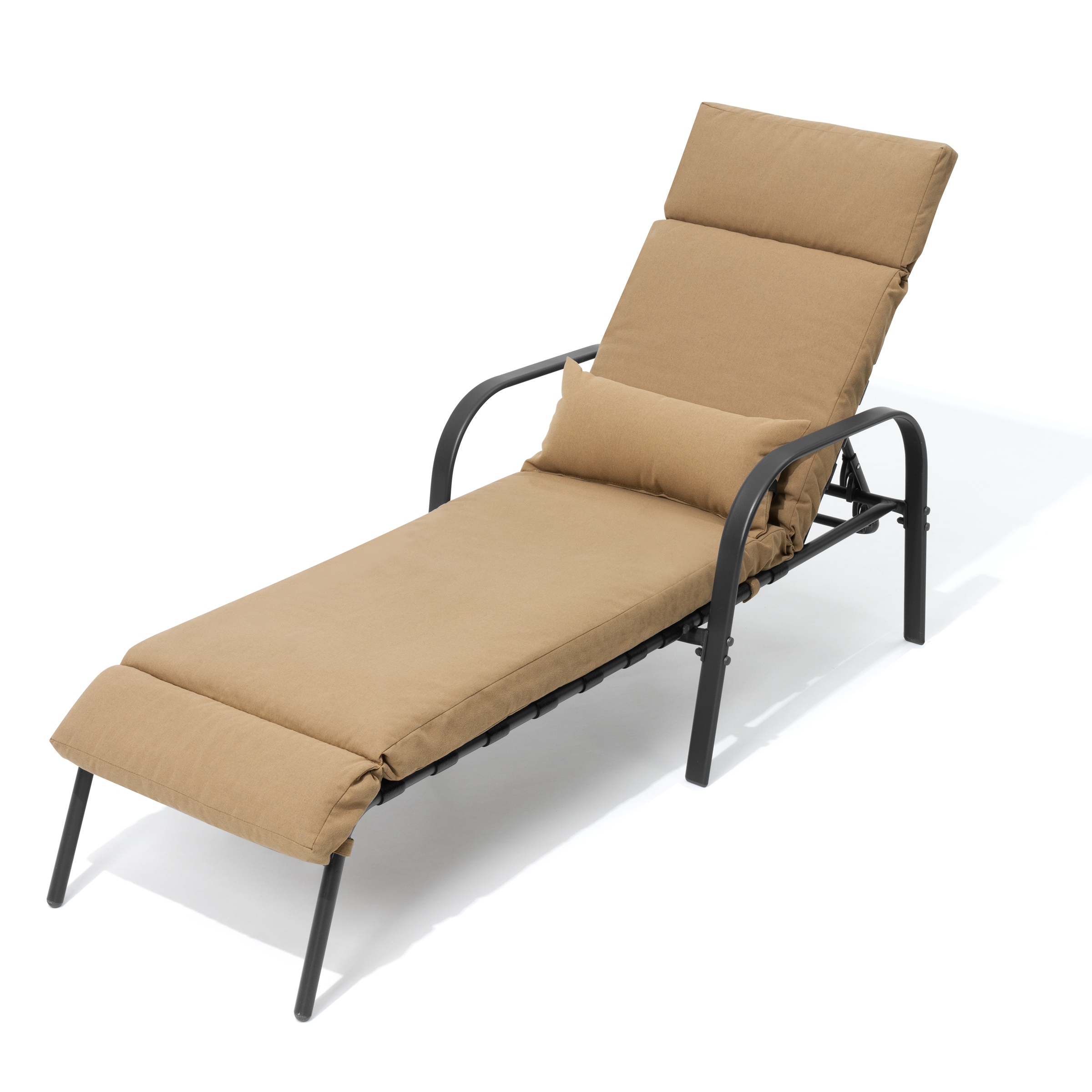 Adjustable Outdoor Patio Chaise Lounge Chair with Cushion for Relaxation-image