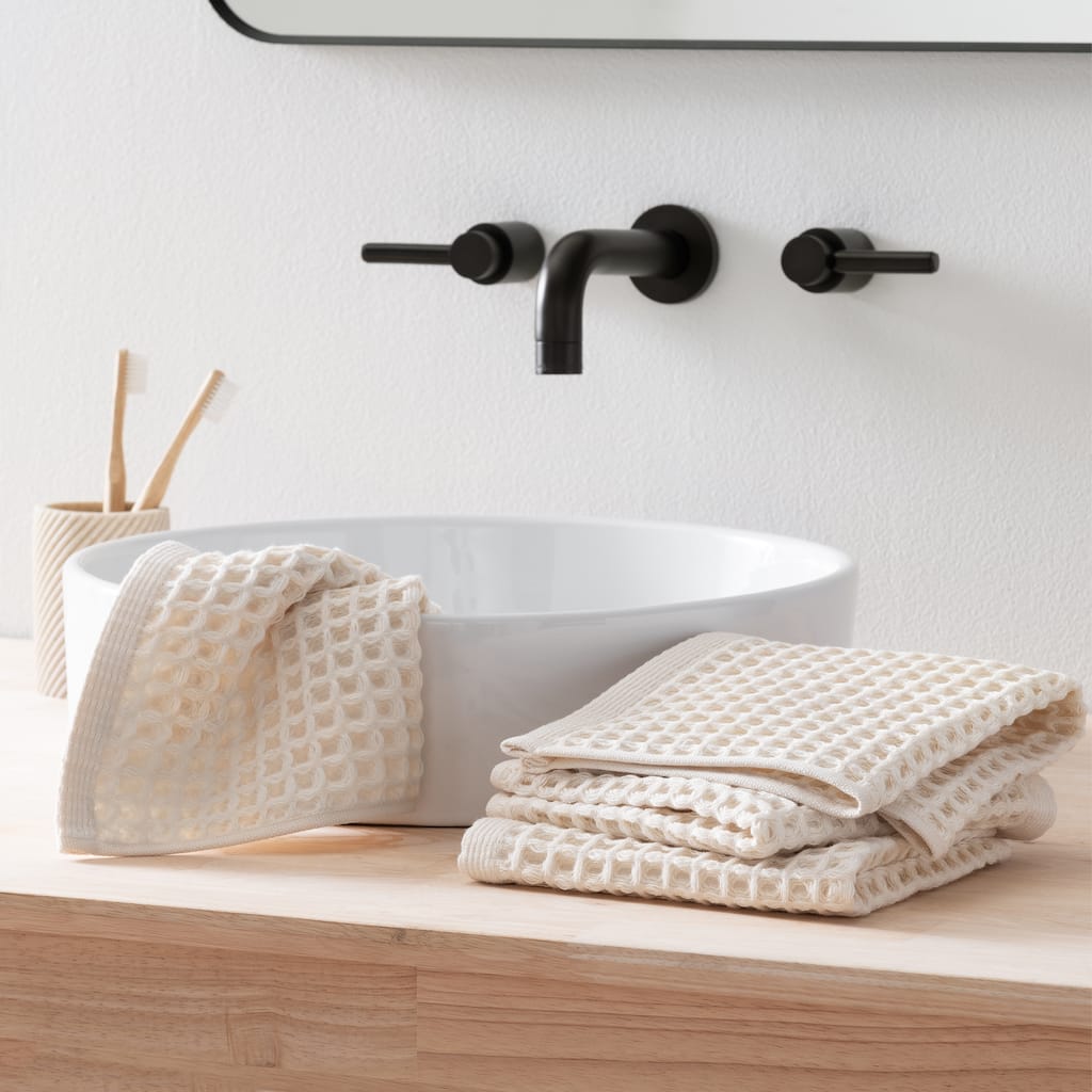 DKNY PURE Yarn Dyed Waffle 4-piece Washcloth Set