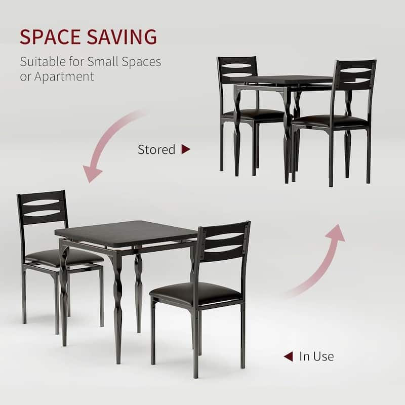 Dining Table Set for 2 with Spiral Table Legs for Small Spaces Kitchen Apartment