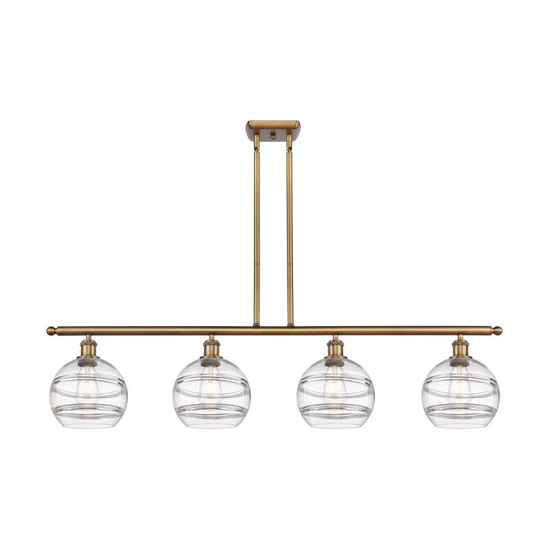 Innovations Lighting 516-4I-10-48 Rochester Linear Rochester 4 Light - Brushed Brass / Clear