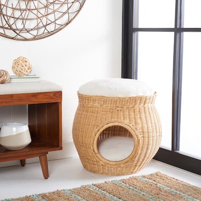 SAFAVIEH Pet Collection Suli Cat Bed W/ Cushion - 17 IN W x 16.5 IN D x 13 IN H