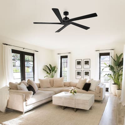 WINGBO 72" 6-Speed DC Motor Indoor Ceiling Fan without Lights