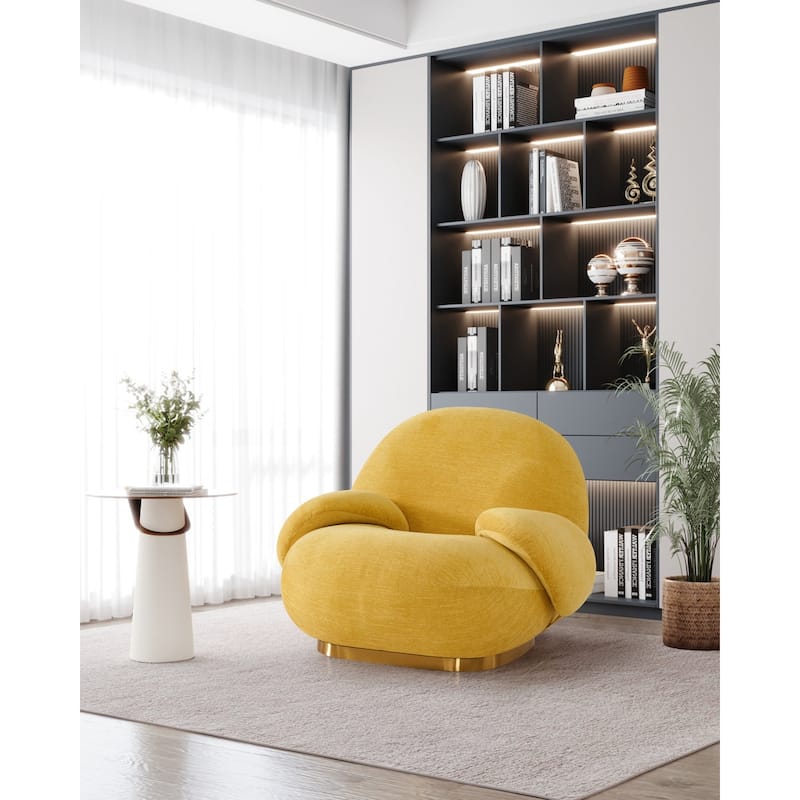 Forward Home Gubi Swivel Arm Chair - Yellow