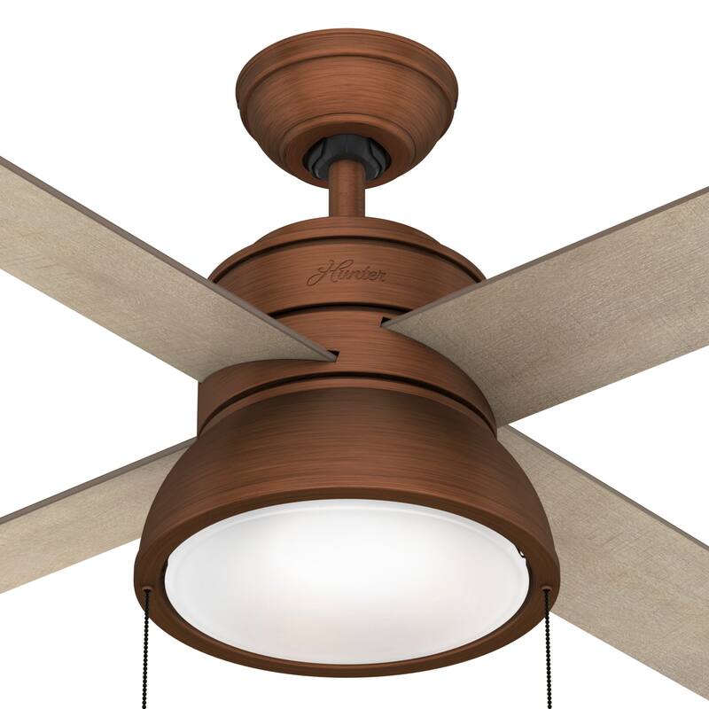 Hunter 52" Loki Ceiling Fan with LED Light Kit and Pull Chain - Transitional, Modern-Contemporary