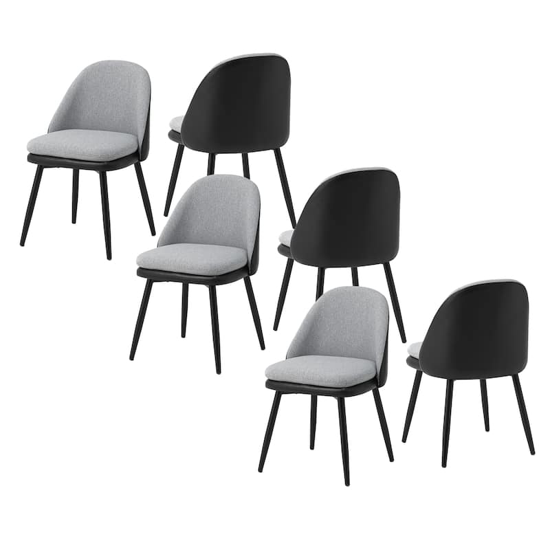 Glitzhome Set of 2/4/6 Mid-Century Modern Faux Leather Accent Dining Chairs