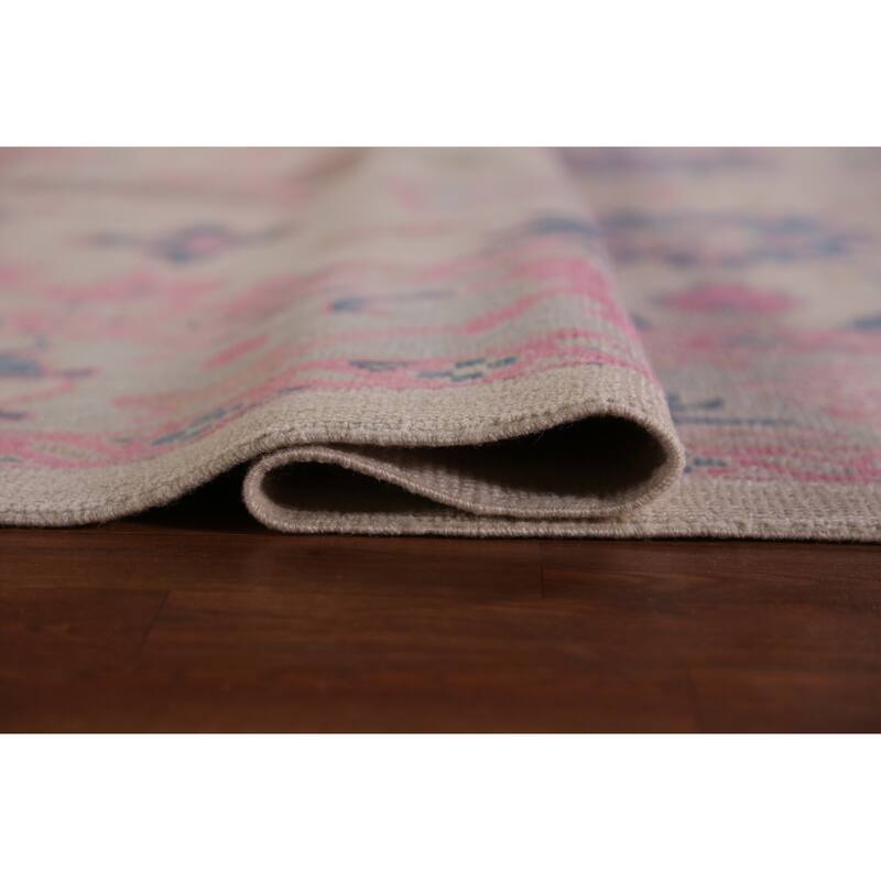 Hand Knotted Oriental 100% Wool Carpet Transitional All-Over Beige & Ivories Oushak Area Rug - 10' 6'' X 8' 4''