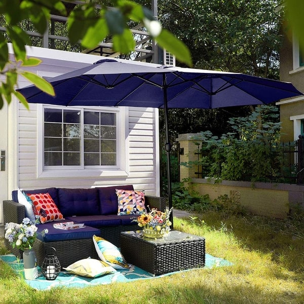 large patio umbrellas near me Giant Rectangular EZ-Lift Umbrella while dual Extra Large Patio Umbrellas