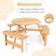 preview thumbnail 3 of 8, Gymax Kids Outdoor Wooden Picnic Table & Bench Set w/Umbrella Hole &