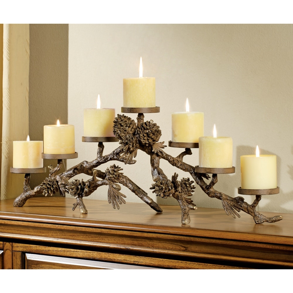 Spi Aluminum Pinecone Mantlepiece Candleholder 10 X 29 X inches Bed  Bath  Beyond 37892788