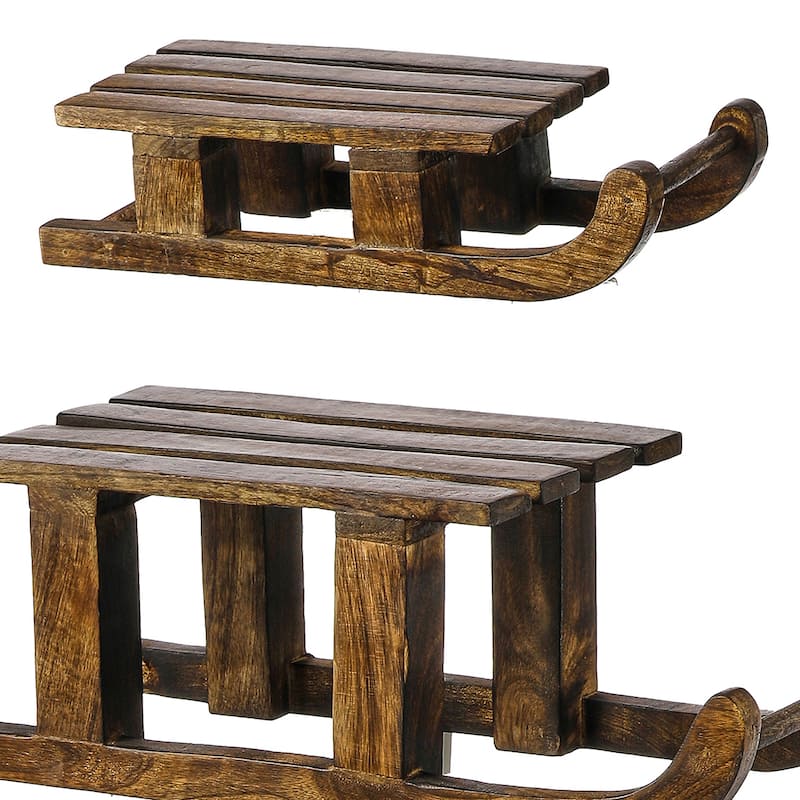 12-23.5" Mango Wood Sled Set of 3