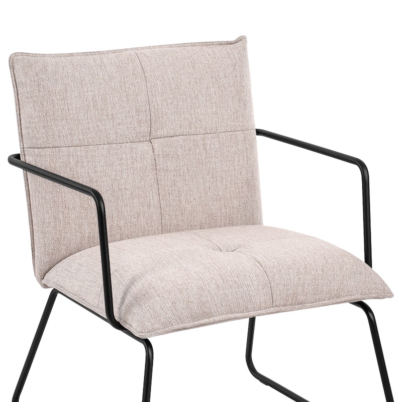 Linen Upholstered Accent Chair Armchair with Metal Frame - 31.5"H x 25.87"W x 19.3"D