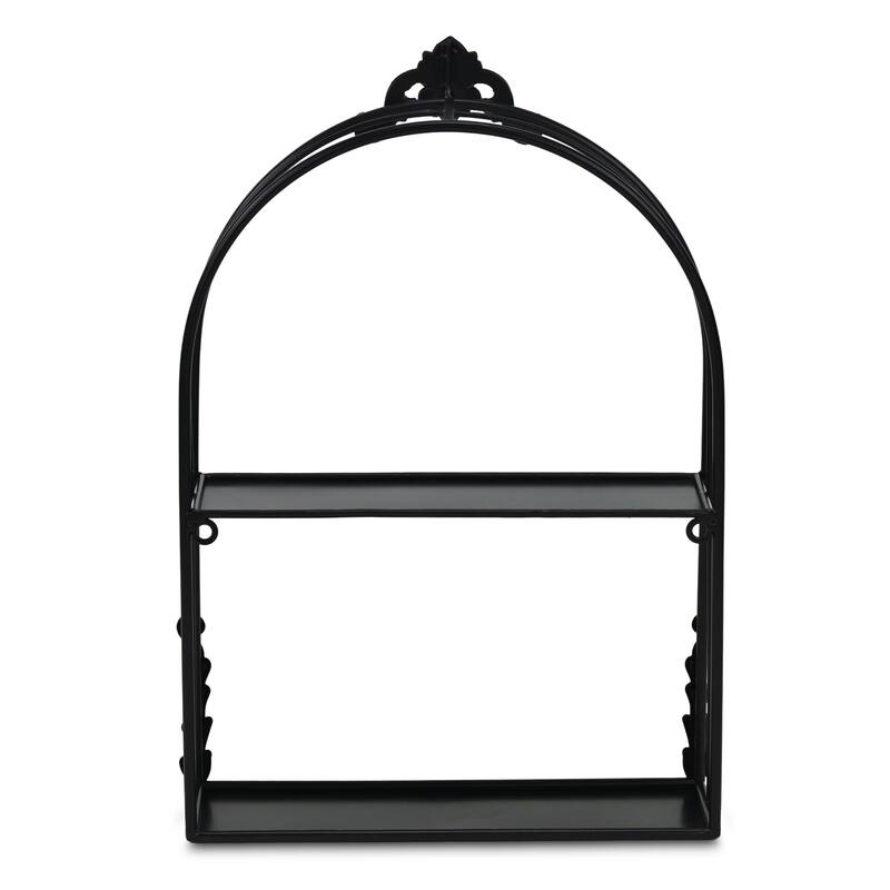 Vintage Style 2-Tier Wall Shelf - 18.5" - Black