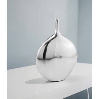 HomeRoots 16" Silver Tulip Aluminum Table Vase