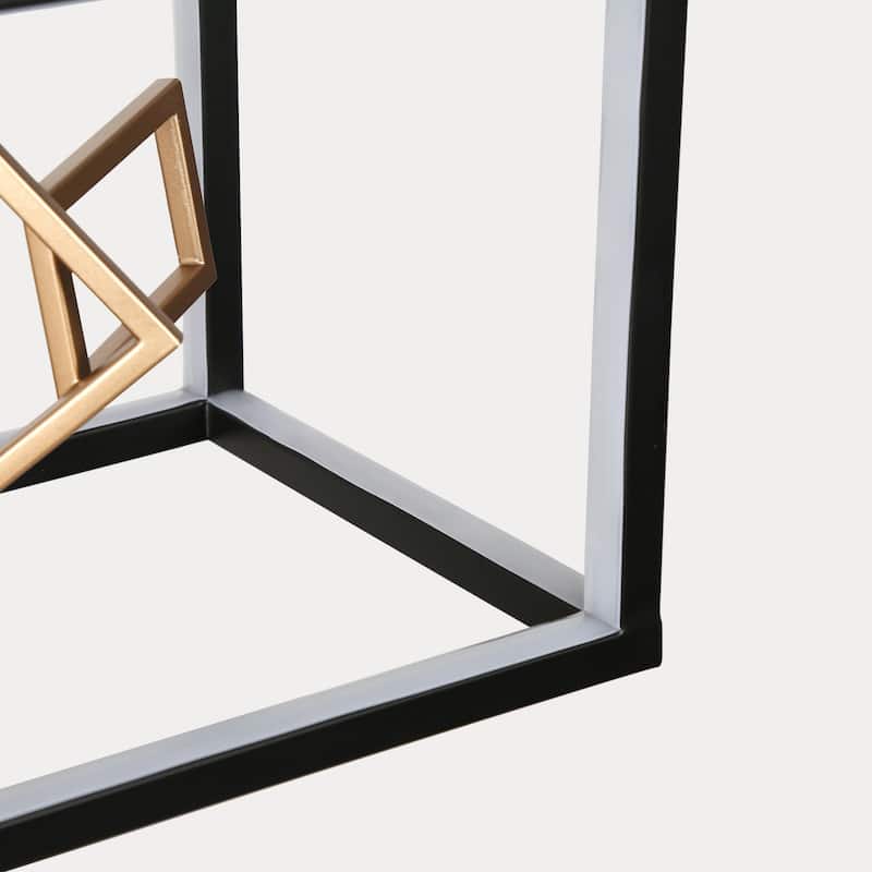 Modern 8-Light LED Black Gold Chandelier Airy Frame Kitchen Island Light - W 27.75" x H 12"