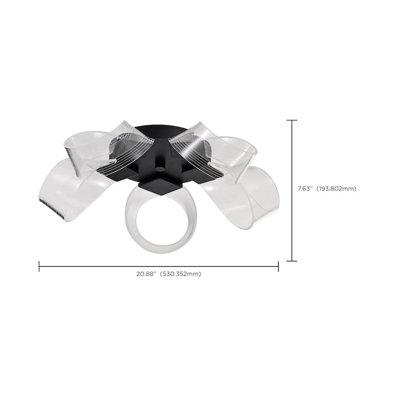 Barnett - 21 Inch LED Flush Mount - Matte Black - Silk Screened Acrylic Lens