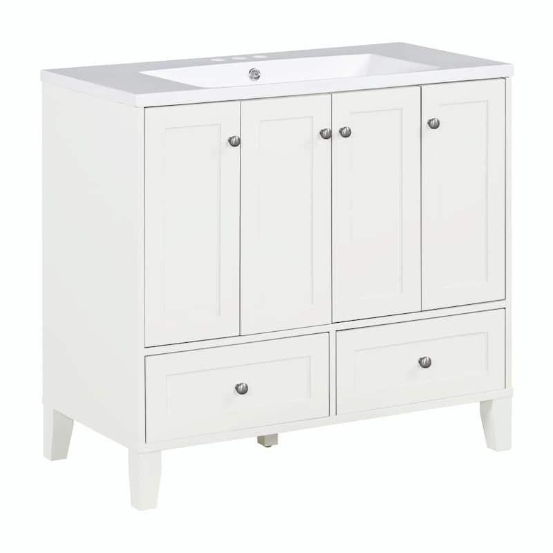 36'' Freestanding Bathroom Vanity with Resin Sink Combo