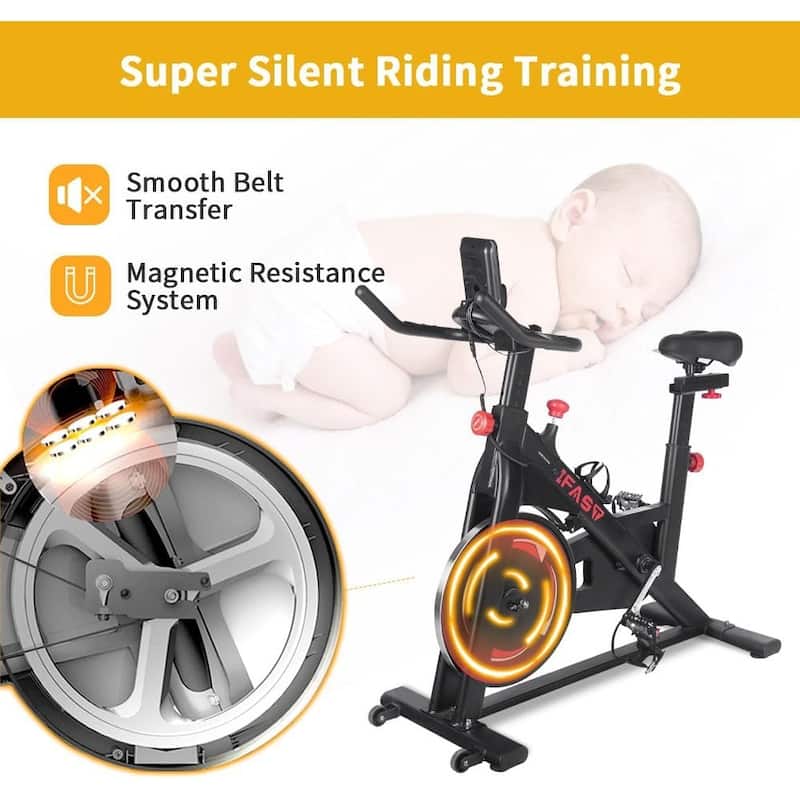 Stationary Bikes for Home Spin Indoor Exercise Bike with LCD Monitor and Comfortable Seat Cushion