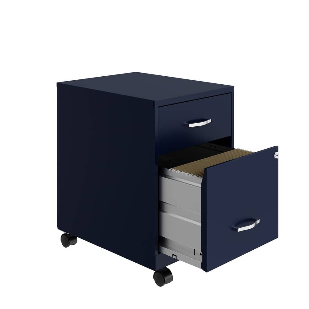 Space Solutions 18" Deep 2 Drawer Letter Width Mobile Vertical File Cabinet with Accessory Drawer