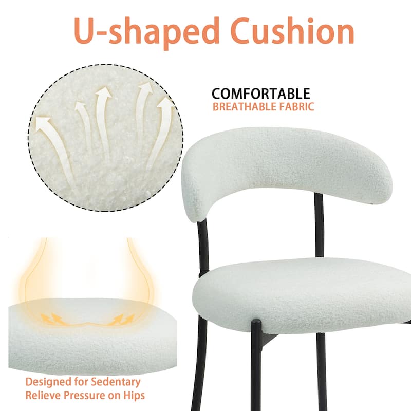 26" Teddy Fabric Bar Stools with Footrest