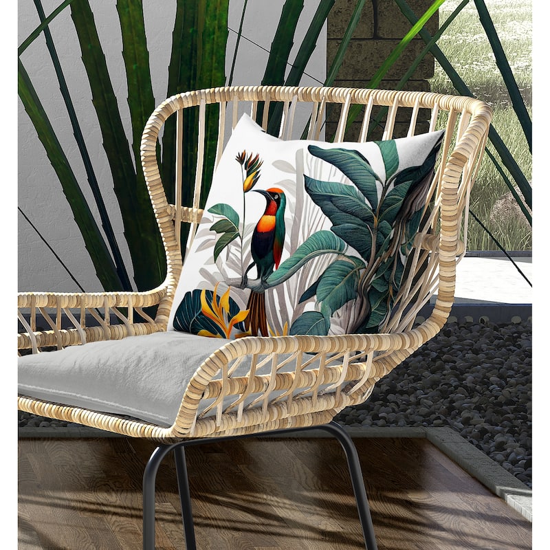 Woodland Chronicles Indoor/Outdoor Reversible Throw Pillow White and Blue