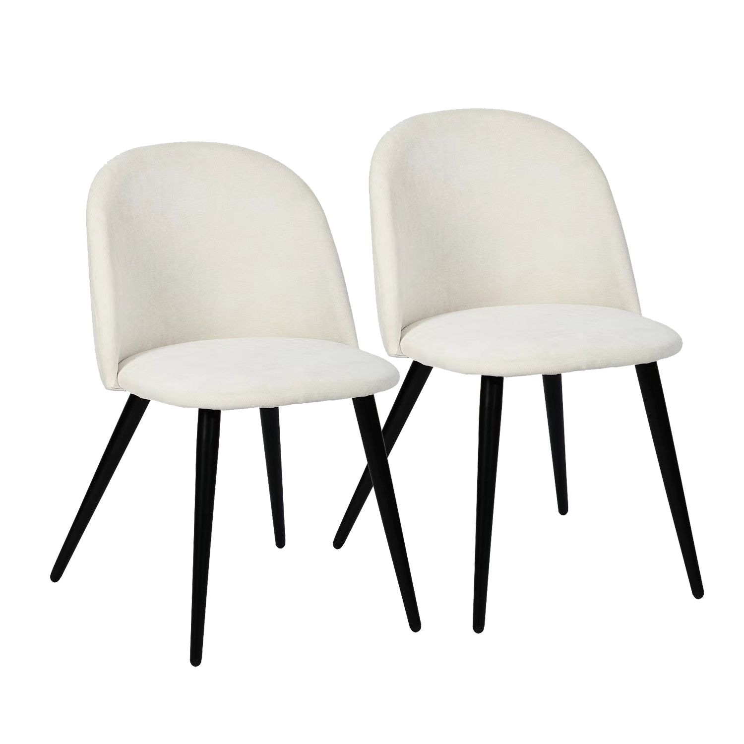 Homy Casa Mid-Century Modern Fabric Dining Chairs (Set of 2)