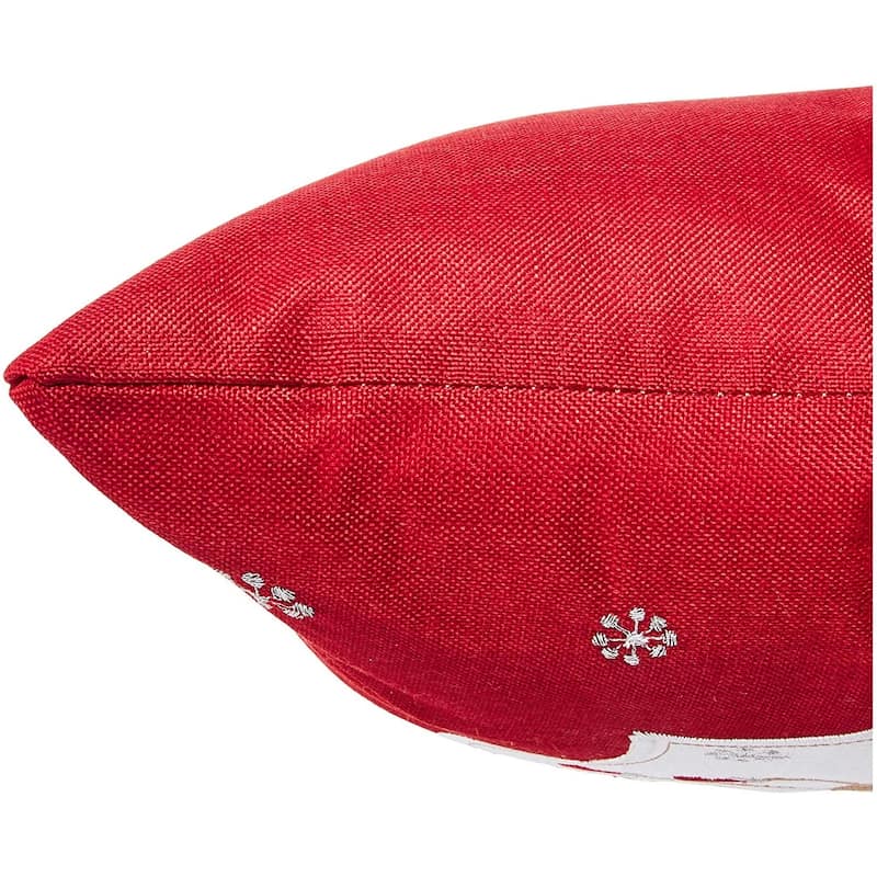 Violet Linen Seasonal Xmas Christmas Holiday Spirits Pattern Decorative Cushion Cover